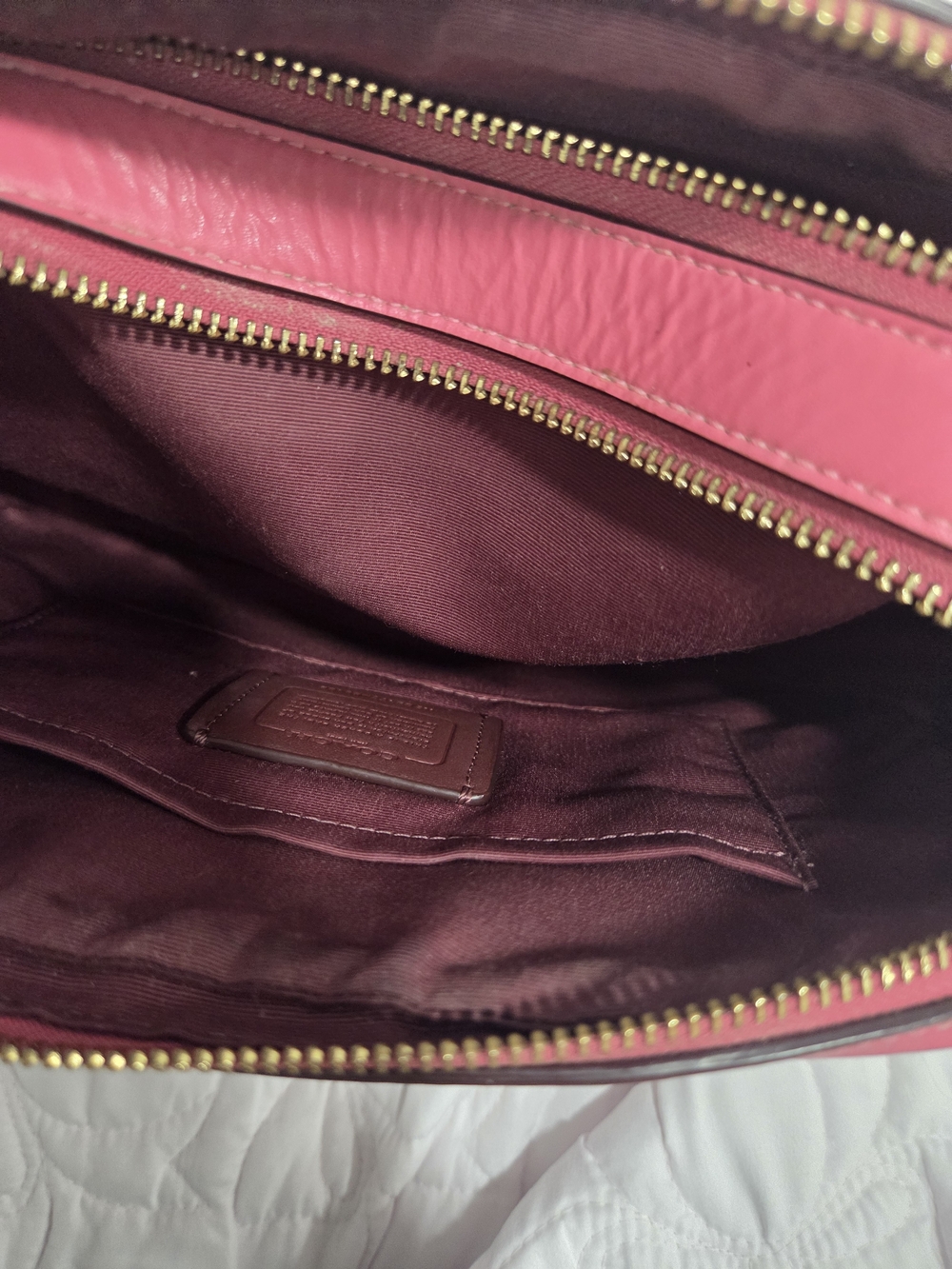 Coach Signature Canvas Crossbody Bag in Pink - Picture 10 of 12
